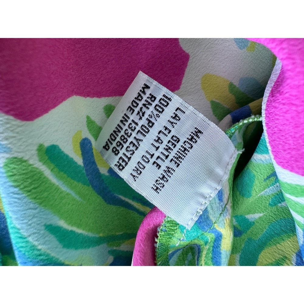 Southern Frock Dress Womens Small Tropical Floral Bell Sleeve Florida Beach Mini - Picture 8 of 8